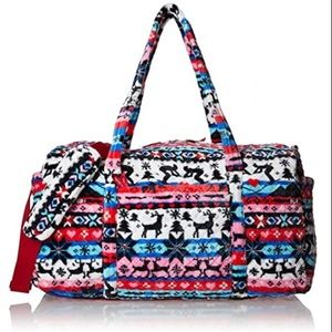 Vera Bradley Large Duffle with Shoulder Strap in Nordic Stripe NWOT